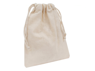 Drawstring bag, 100% cotton, 100x140mm