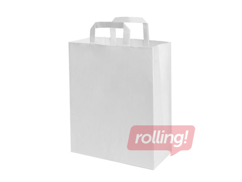 Paper bag with handles, white, 220×100×280mm