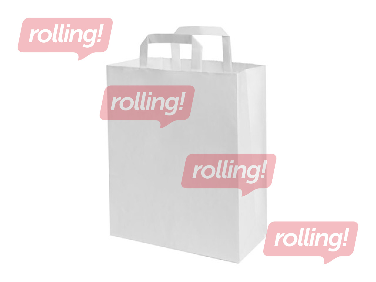 Paper bag with handles, white, 220×100×280mm