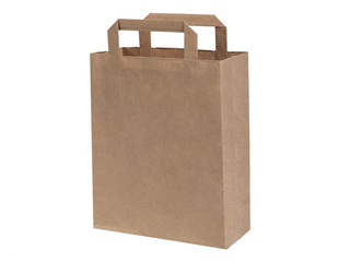 Paper bag with handles, brown, 180x85x250mm