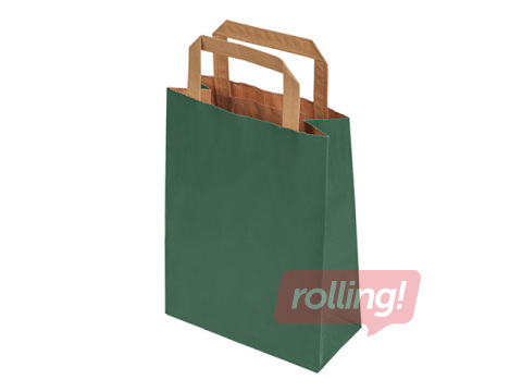 Papīra maisiņš ar rokturiem, zaļš, 180x80x240mm