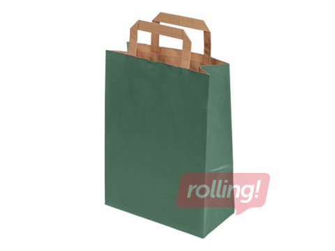 Paper bag with handles, green, 220x100x290mm