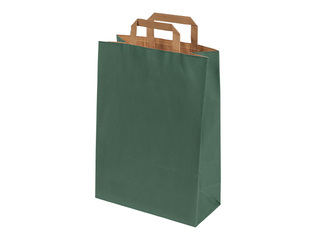 Paper bag with handles, green, 270x120x370mm