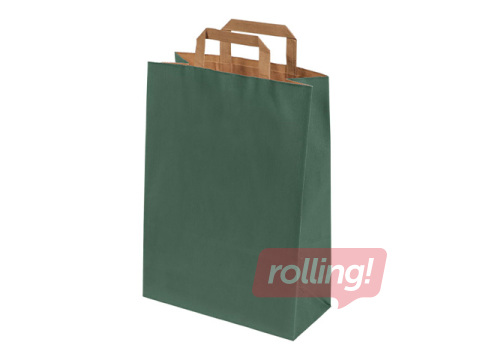 Papīra maisiņš ar rokturiem, zaļš, 270x120x370mm