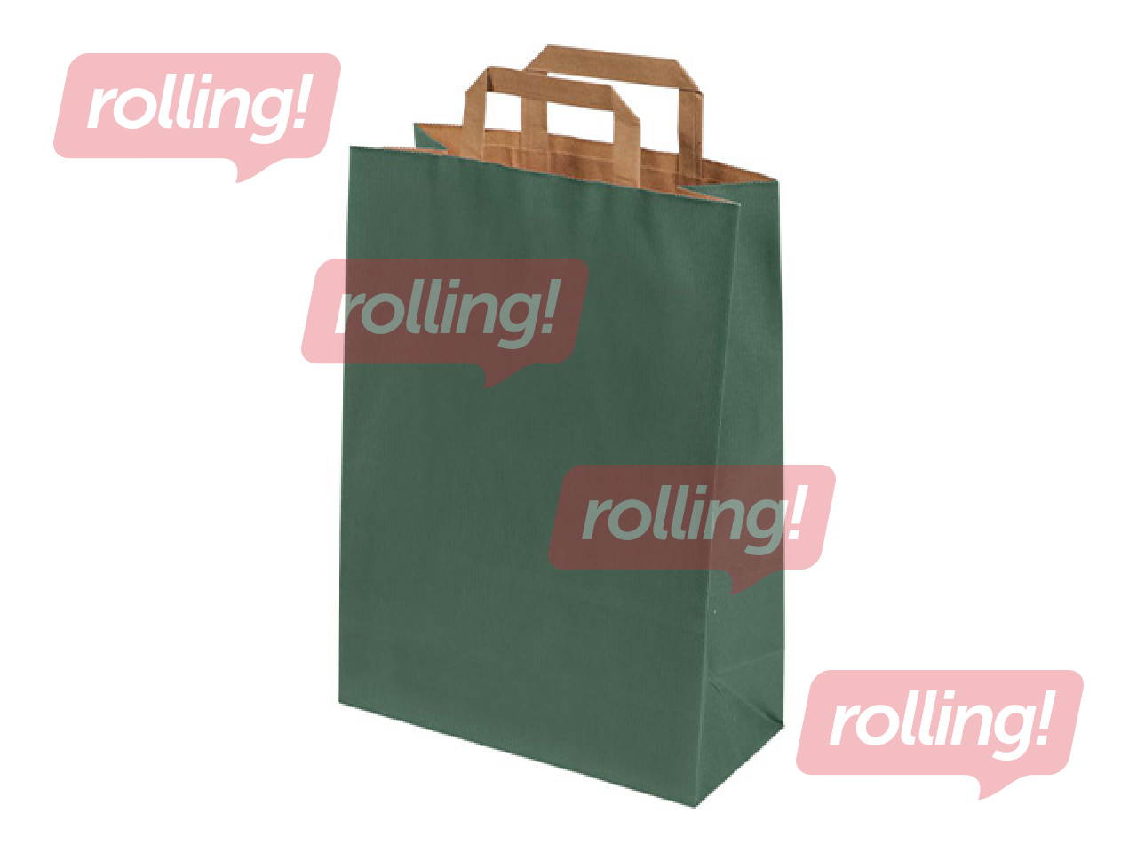 Papīra maisiņš ar rokturiem, zaļš, 270x120x370mm