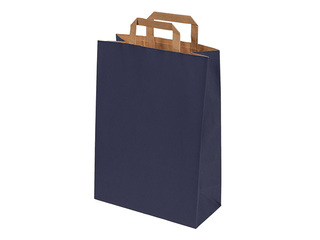 Paper bag with handles, blue, 270x120x370mm