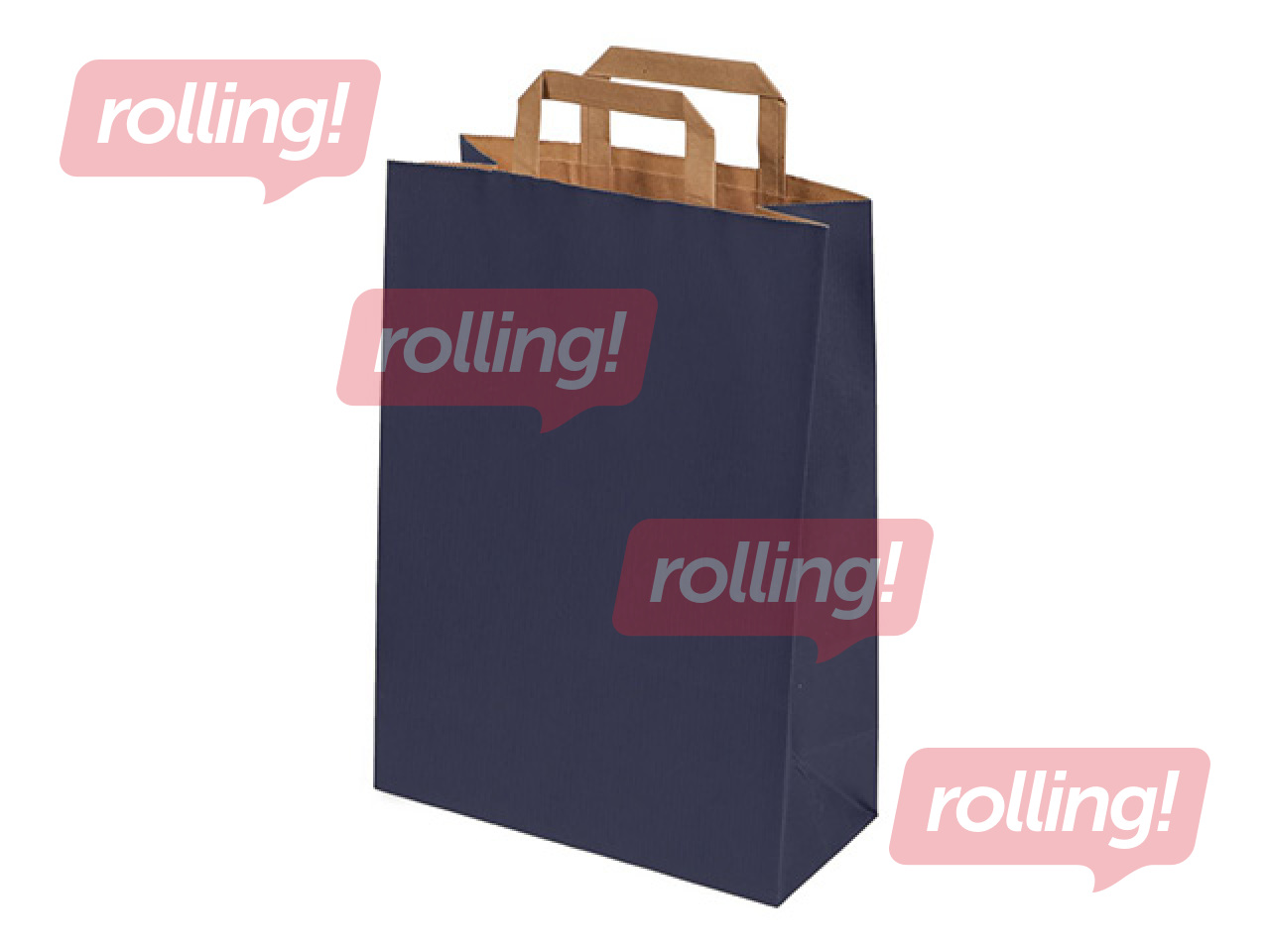 Papīra maisiņš ar rokturiem, zils, 270x120x370mm