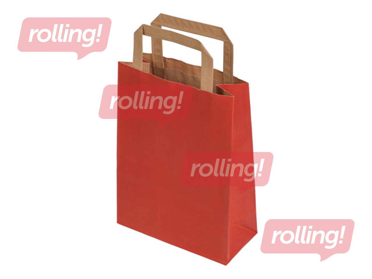 Papīra maisiņš ar rokturiem, sarkans, 180x80x240mm