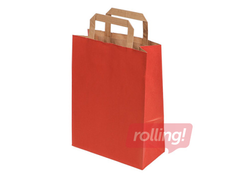 Бумажный пакет с ручками, красный, 270x120x370мм
