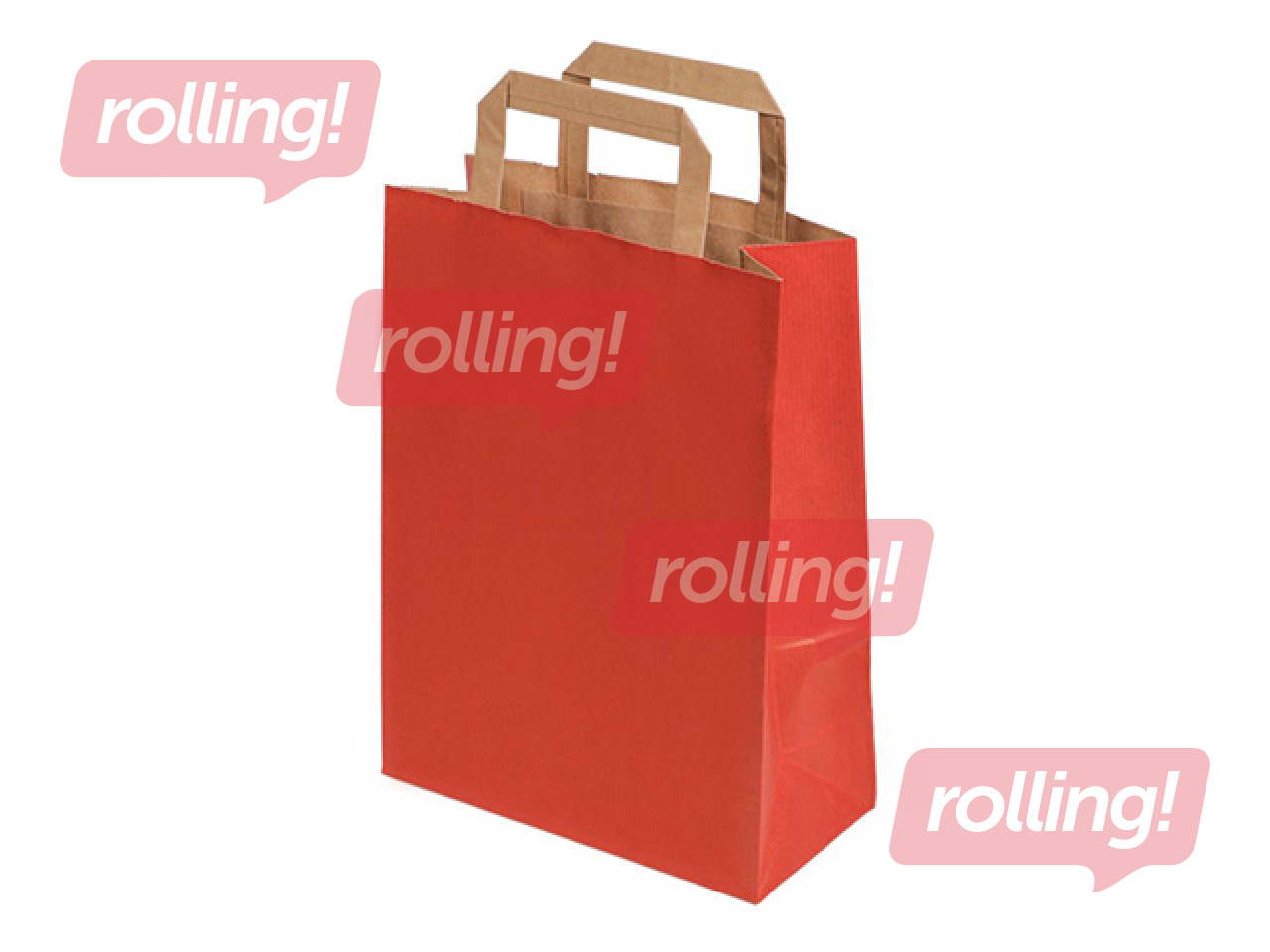 Бумажный пакет с ручками, красный, 270x120x370мм