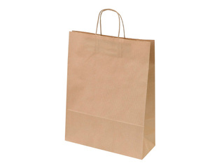 Gift bag with twisted handle, brown, 320x120x410mm
