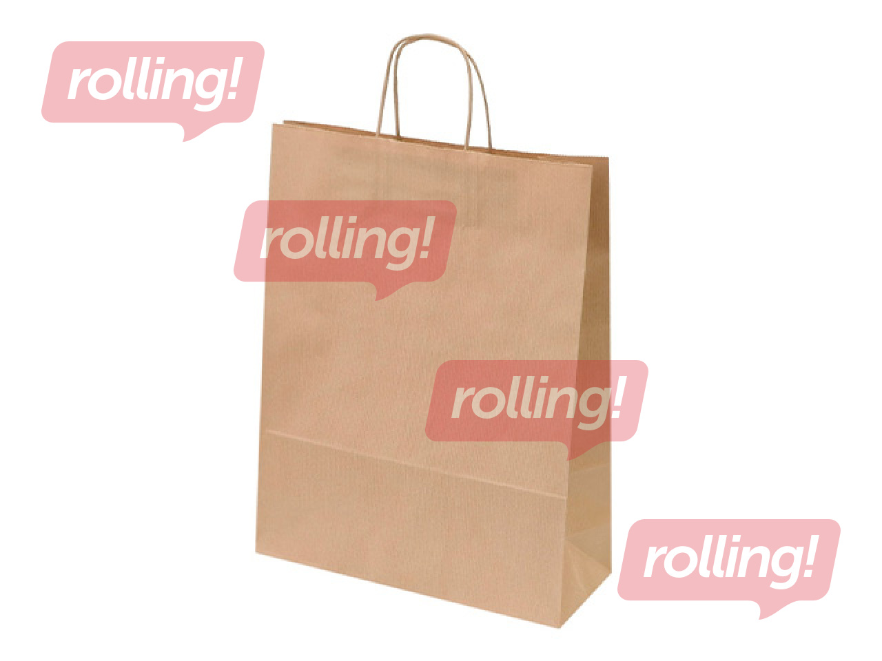 Gift bag with twisted handle, brown, 320x120x410mm