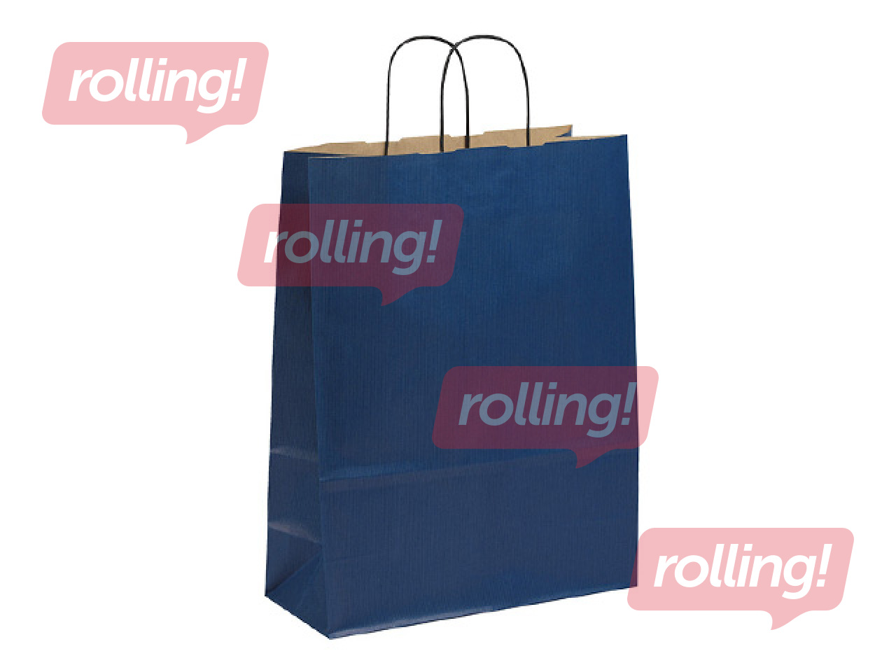 Dāvanu maisiņš papīra TOPTWIST,  kraftpapīrs, zils, 320x140x420mm