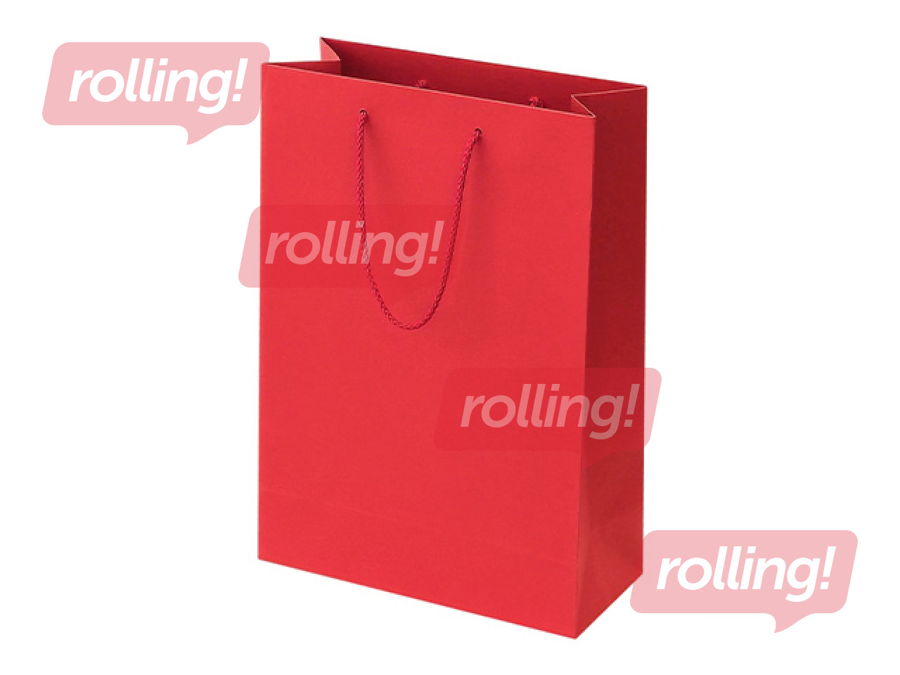 Papīra maisiņš ar rokturiem, sarkans, 230x100x330mm