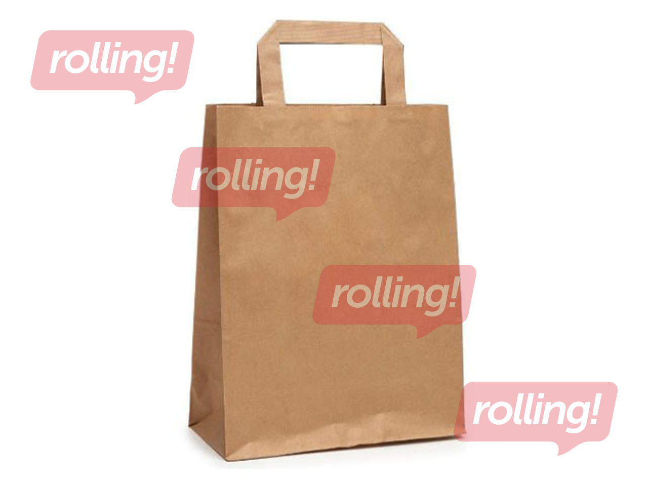 Papīra maisiņš ar rokturiem, brūns, 180x90x220mm