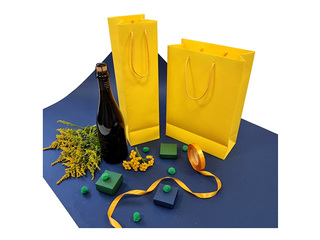 Paper bag with handles, yellow, 230x100x330mm