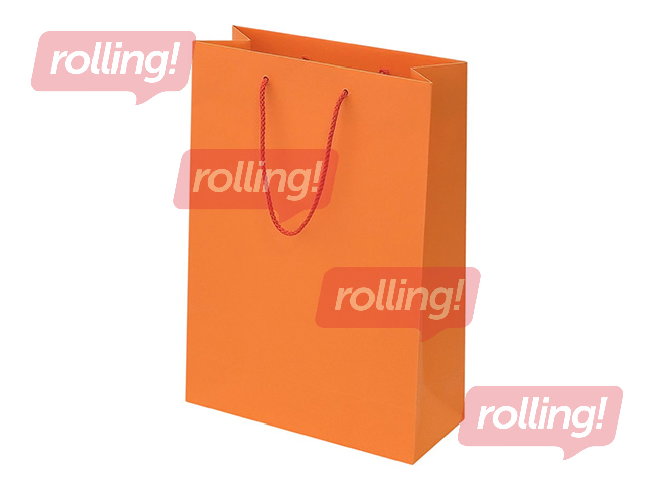 Бумажный пакет с ручками, оранжевый, 230x100x330мм