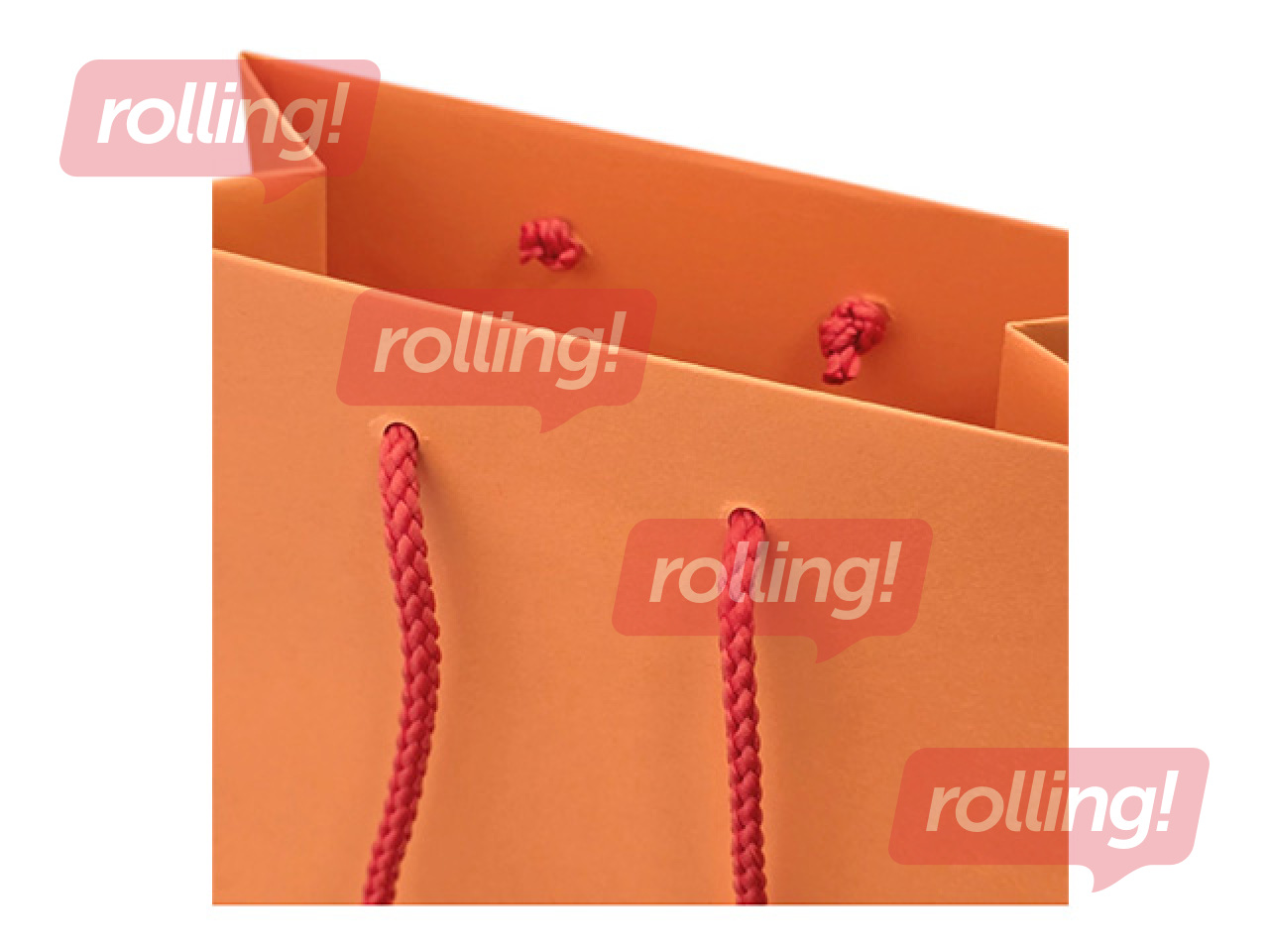 Papīra maisiņš ar rokturiem, oranžs, 230x100x330mm