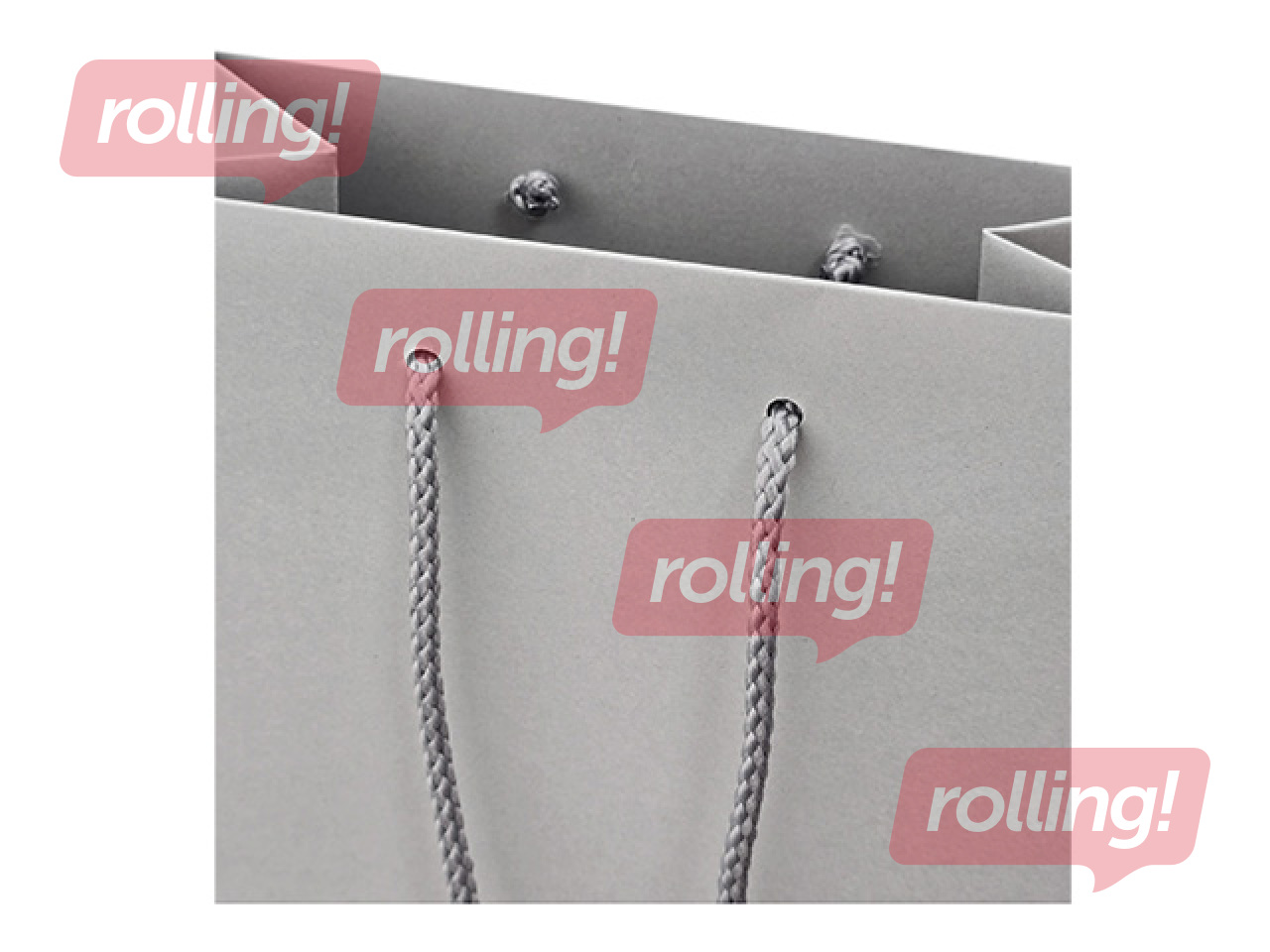 Papīra maisiņš ar rokturiem, gaiši pelēks, 230x100x330mm