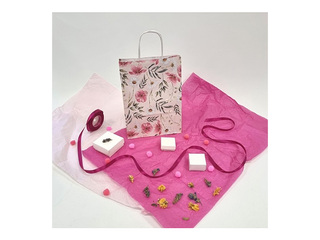 Dāvanu maisiņš ar vītu rokturi un dizainu, 220x100x310mm