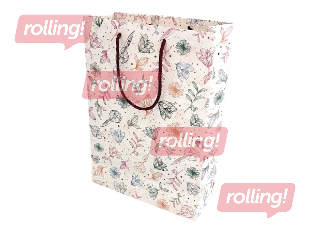 Paper bag with handles and design, 230x100x330mm