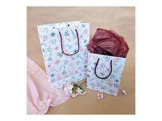 Papīra maisiņš ar rokturiem un dizainu, 160x80x220mm