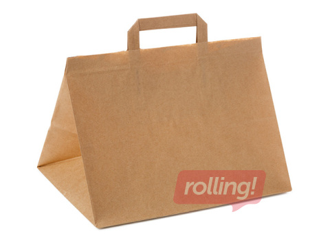 Papīra maisiņš ar rokturiem Take-Away, brūns, 320x220x240mm