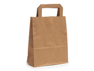 Paper bag with handles, brown, 220x100x280mm