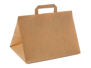 Papīra maisiņš ar rokturiem Take-Away, brūns, 350x170x295mm