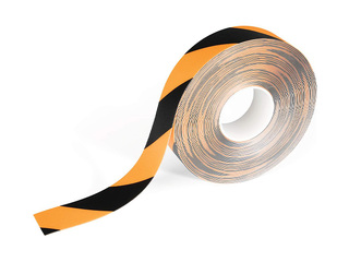 Floor marking tape Duraline, 50mm × 30m, black and yellow