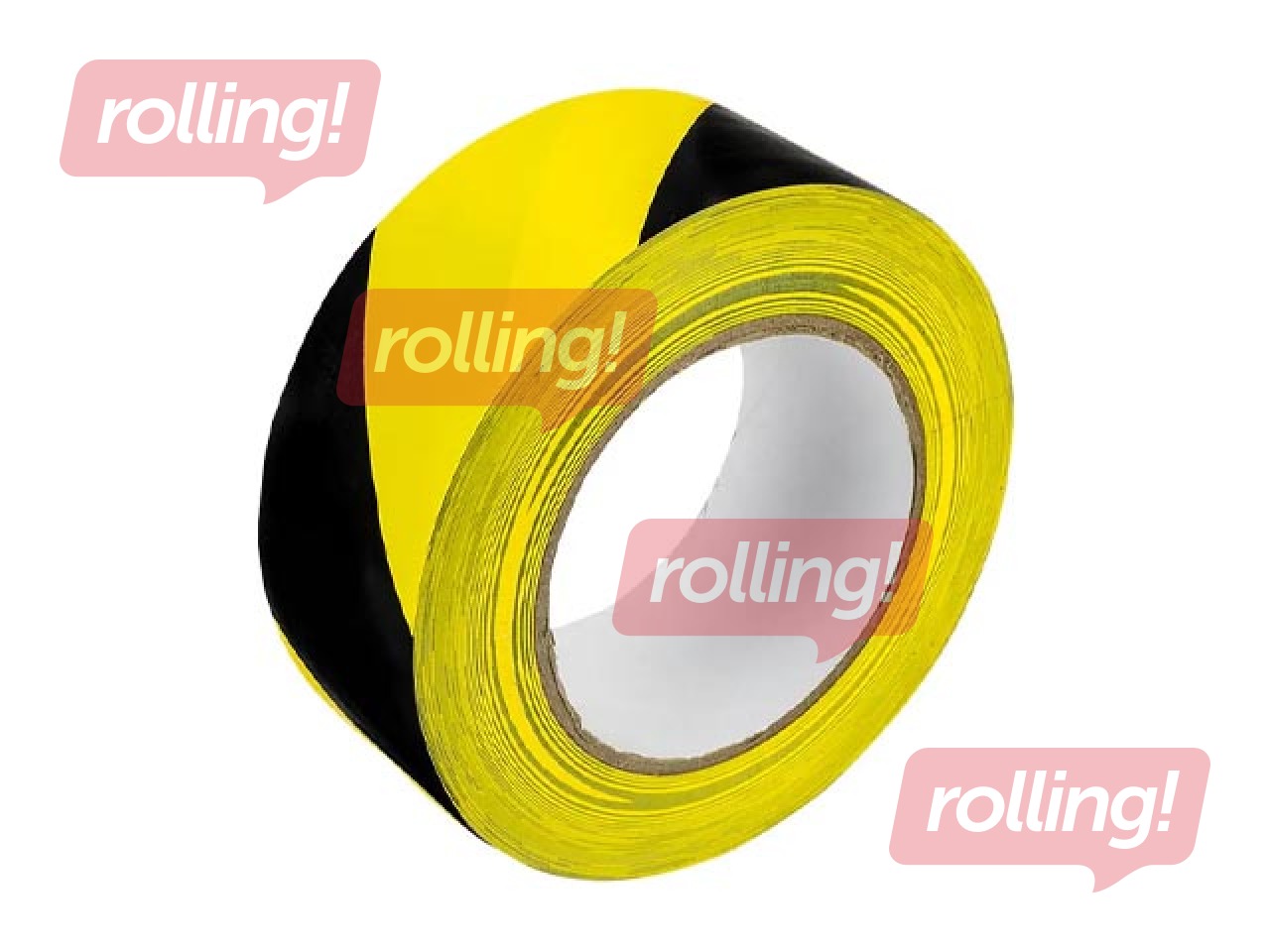 Warning marking tape, black-yellow, 48mm x 50m