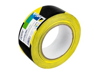 Warning marking tape, black-yellow, 48mm x 50m