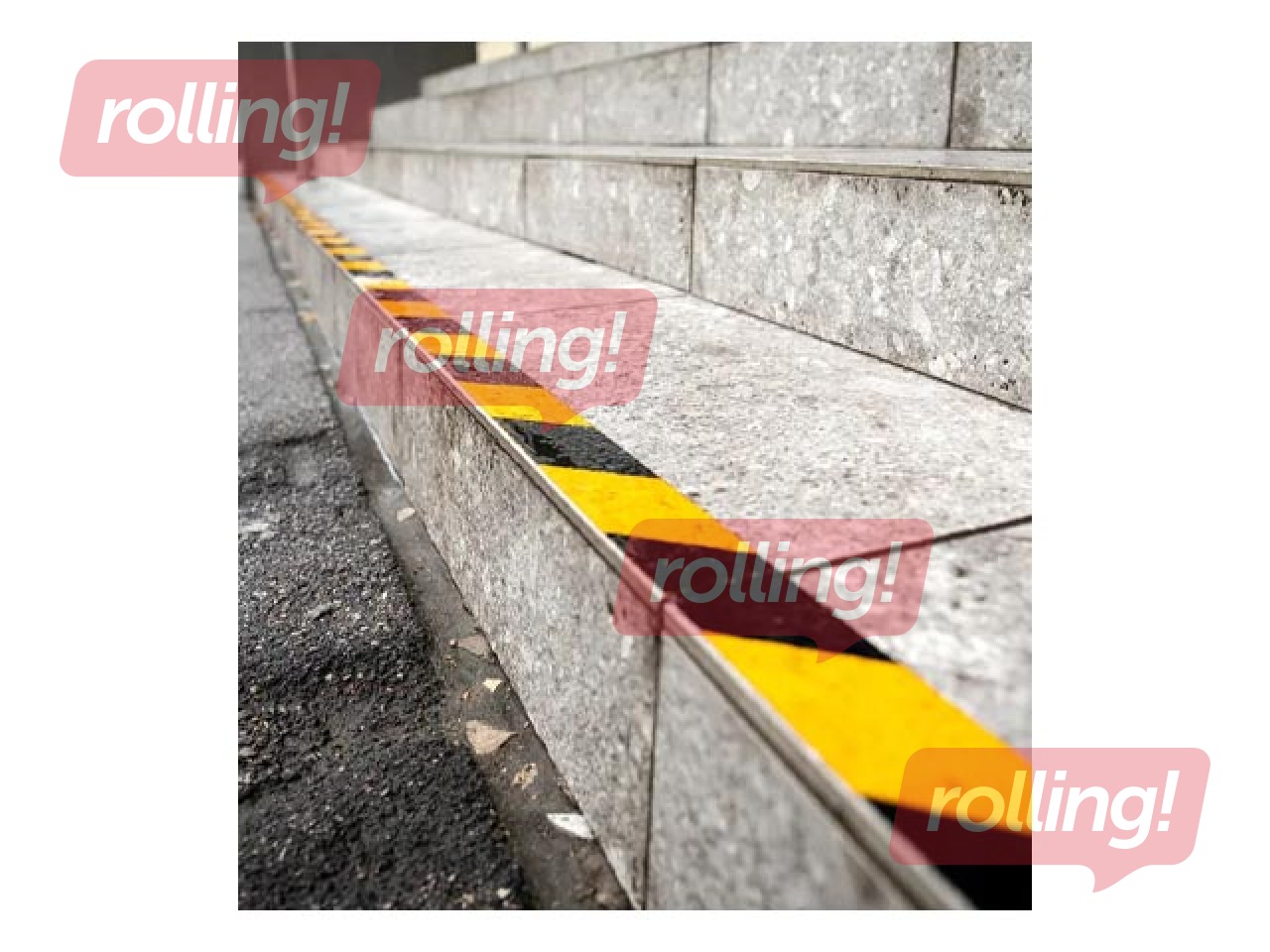 Warning marking tape, black-yellow, 48mm x 50m