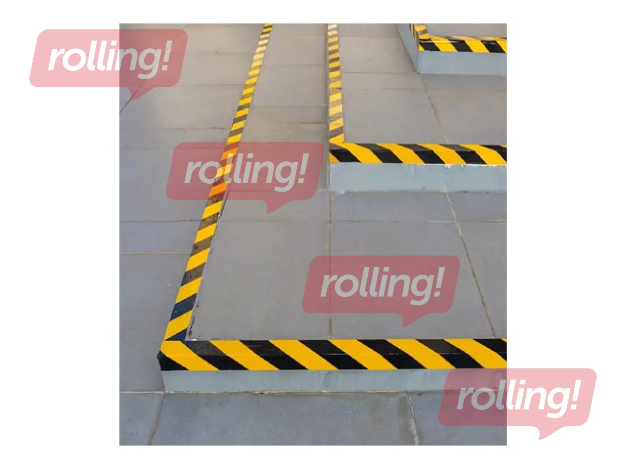 Warning marking tape, black-yellow, 48mm x 50m