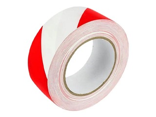 Hoiatusmärgistuse teip, punane-valge, 48mm x 50m