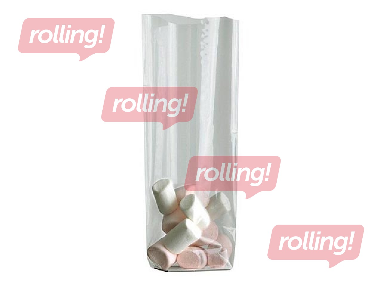 Прозрачные подарочные пакеты с серебряной карточной основой 140х305мм, 100шт