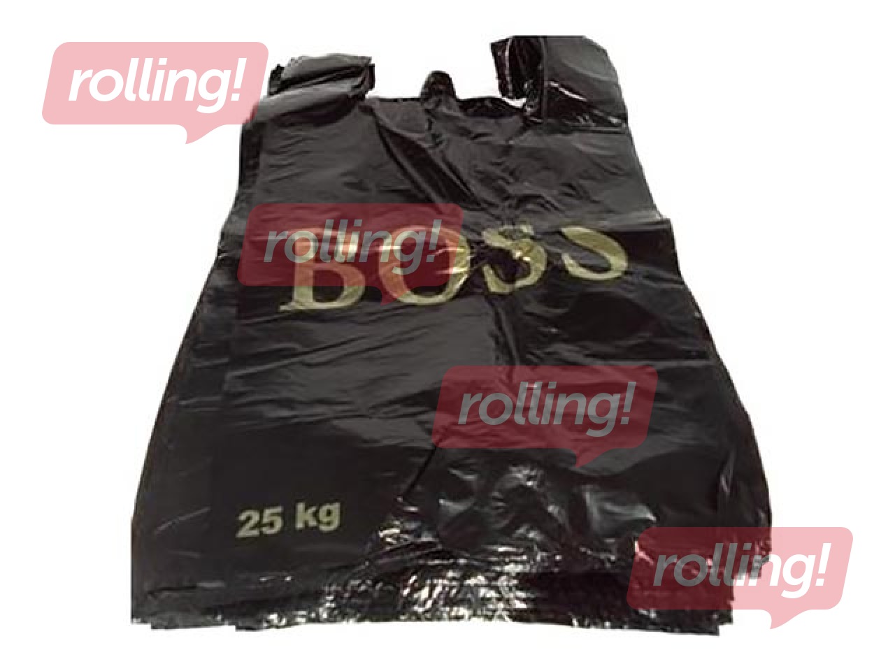 Maisiņi ar rokturiem BOSS, HDPE, 38x20x60 cm, 30 mikroni, 100 gab., melni