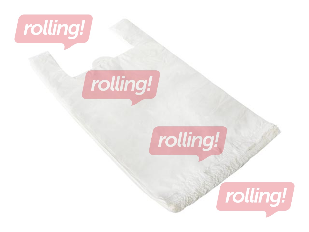 Bags with handles, white, 30+18x55cm, 25 mic, 100 pcs.