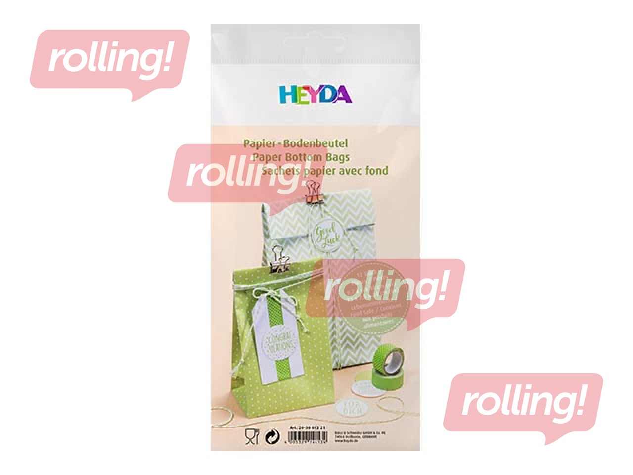 Flat bottom bag, 12pcs, with 2 motivs