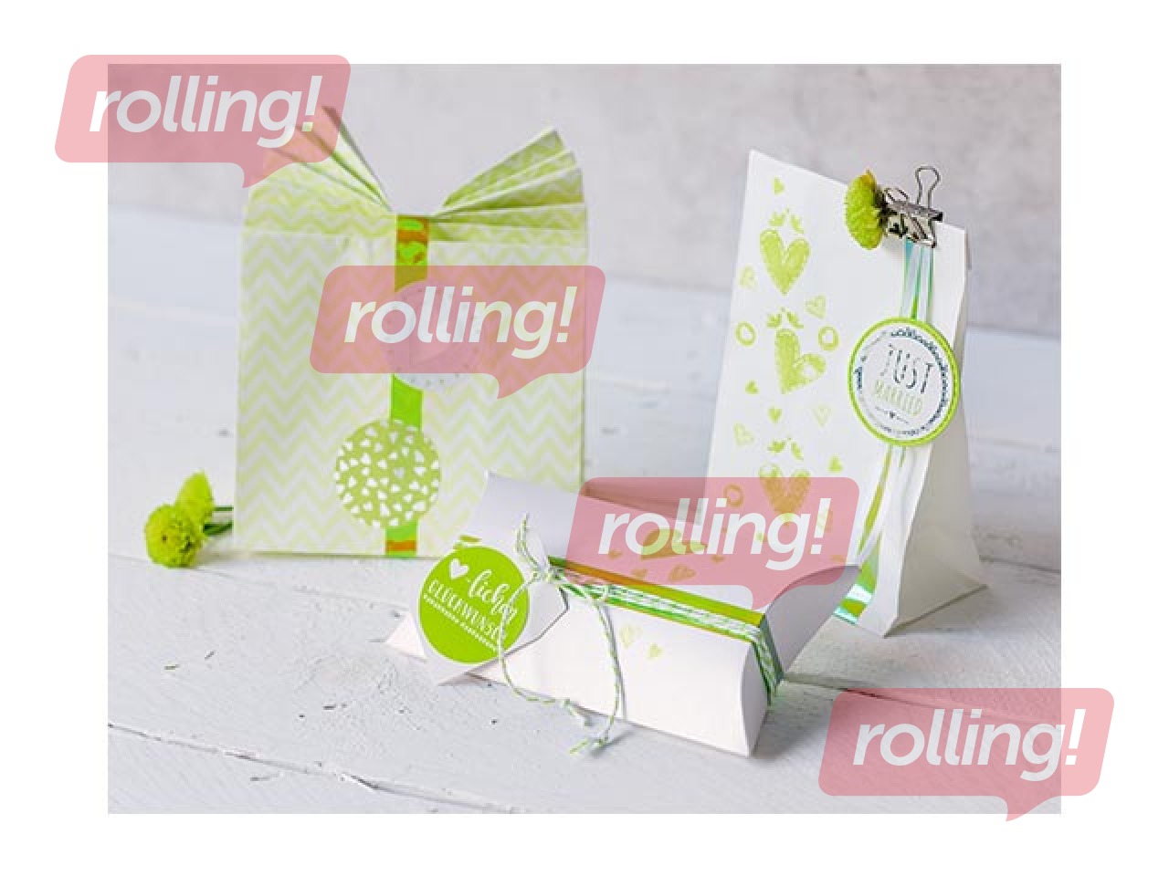 Maisiņi papīra,12 gab, 2 veida zaļas krāsas motīvi