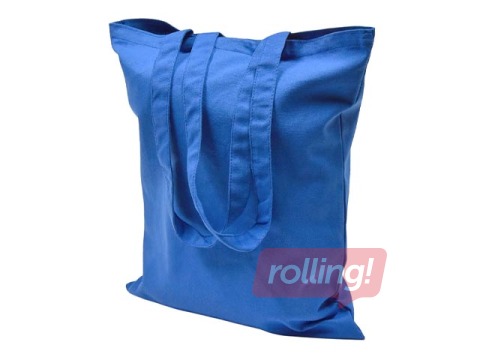 Maisiņš ar rokturiem, zils audums, 370x420mm