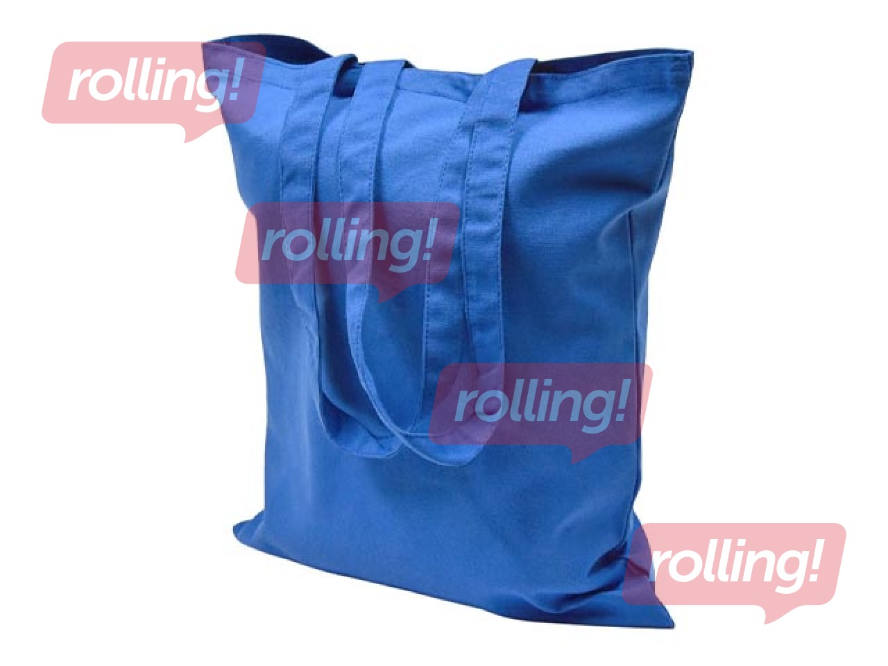 Maisiņš ar rokturiem, zils audums, 370x420mm