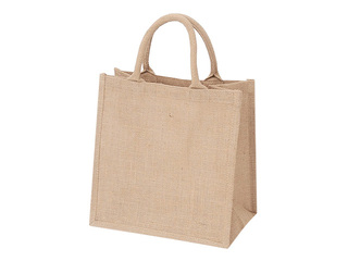 Bag with handles, jute fabric, brown, 300x190x300mm