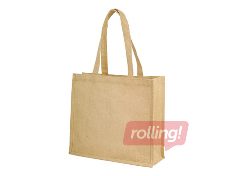 Сумка с ручками, джутовая ткань, бежевая, 390x150x350мм