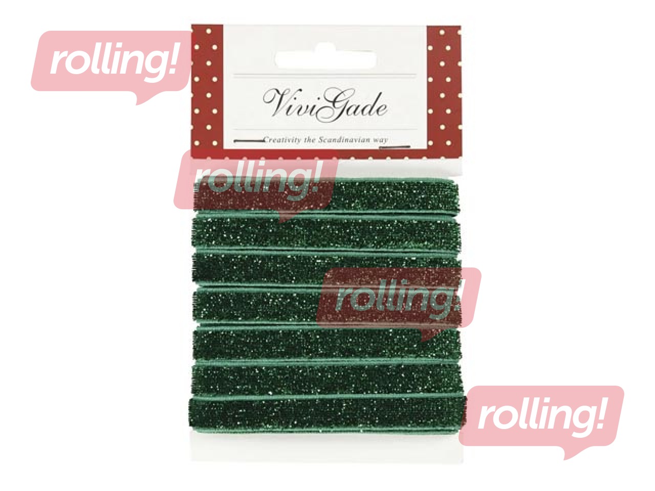 Dekoratīva lente 10 mm, 5 m, zaļa