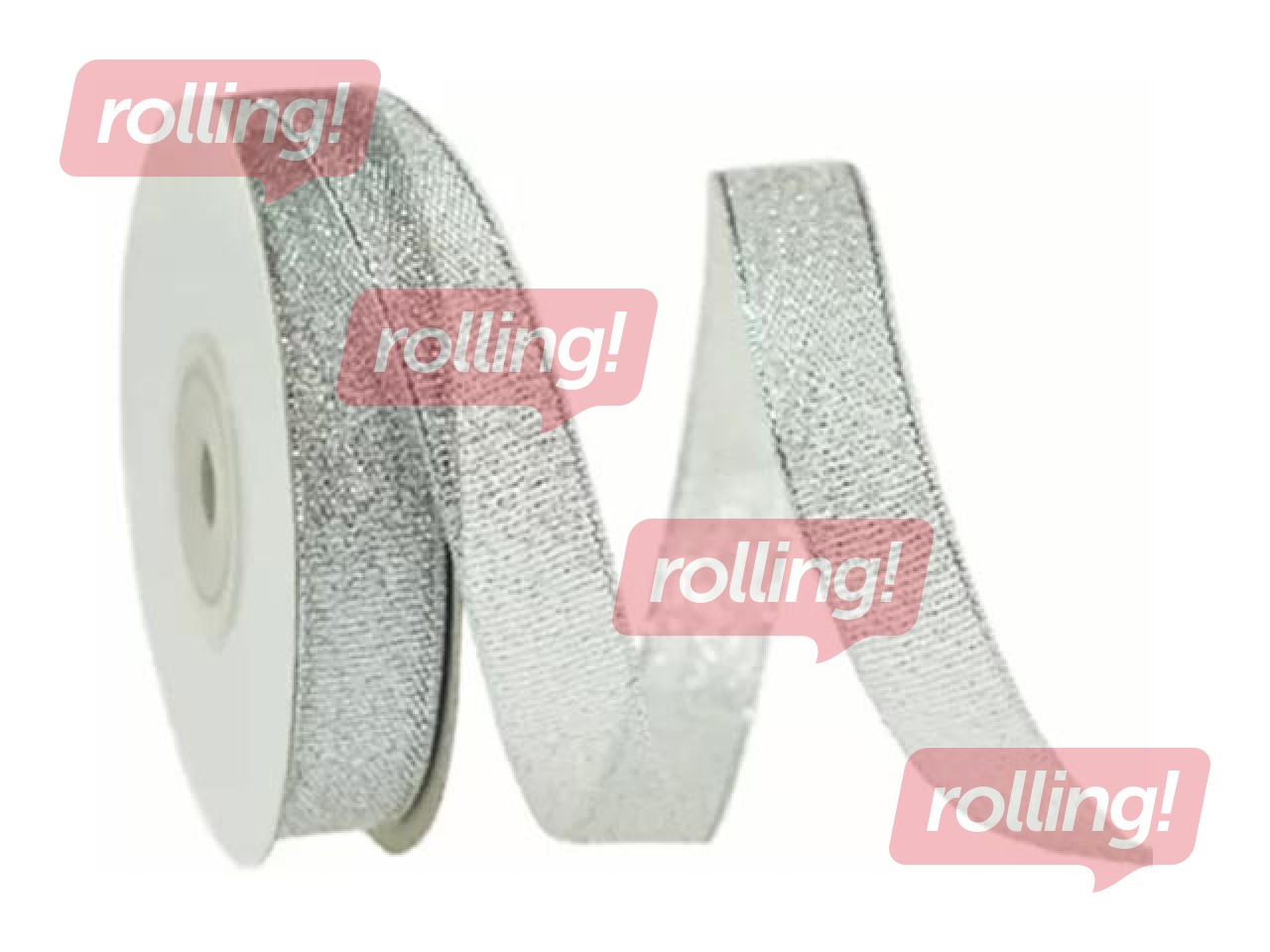 Decorative ribbon 12 mm/ 18 m, brocade, silver