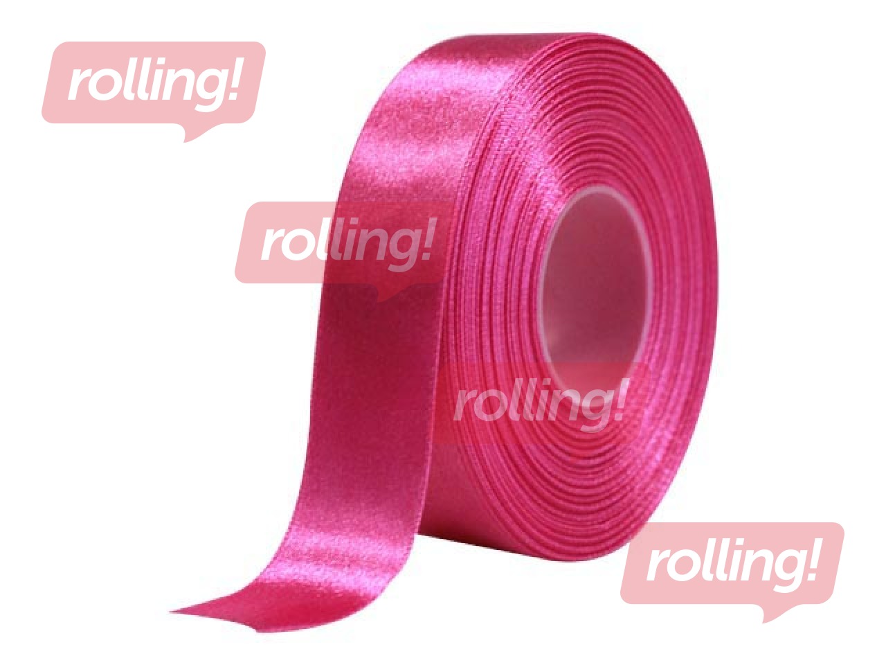 Лента для упаковки подарков 25 мм/ 25 м, атласный сатин, Pink