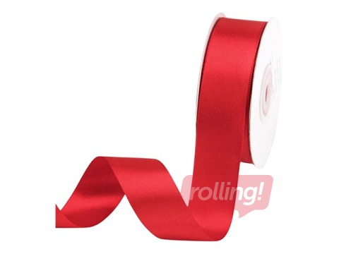 Gift ribbon 25 mm/ 25 m, satin, Red