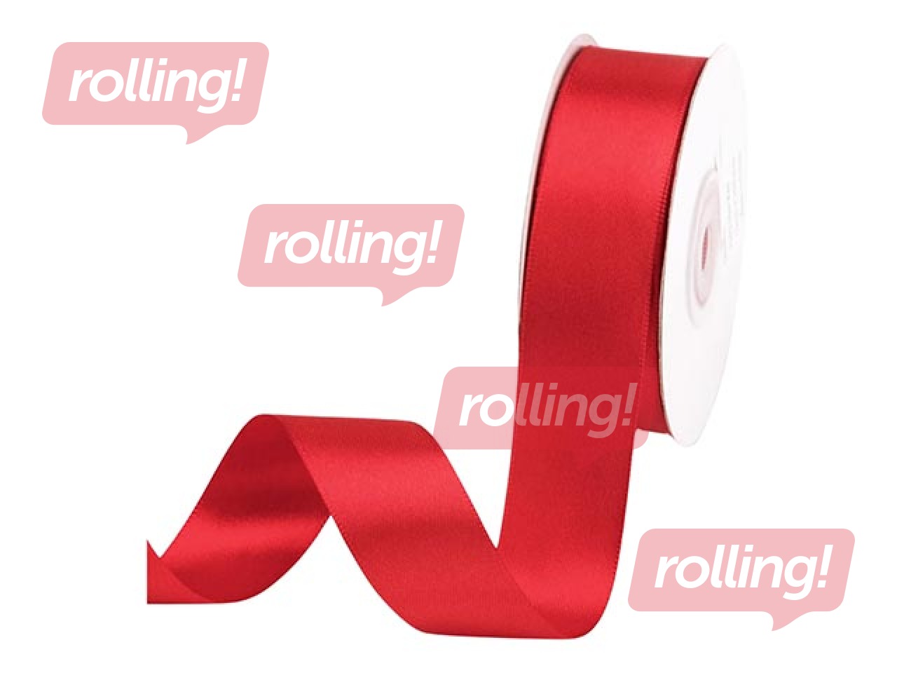 Pakkepael 25 mm/ 25 m, satiin, Red