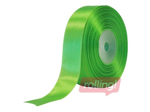 Лента для упаковки подарков 25 мм/ 25 м, сатиновая, светло-зеленая